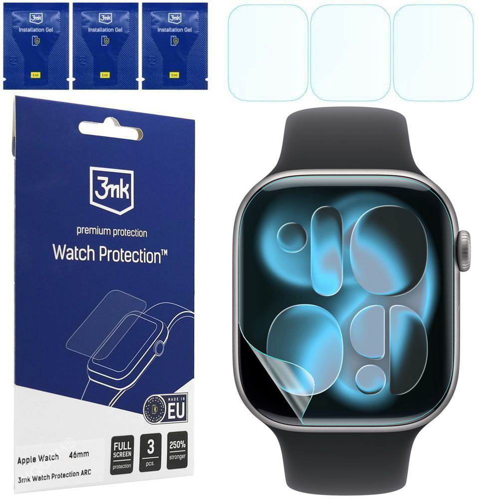 3x Folia Hydrożelowa 3mk Watch Protection do Apple Watch 11/10 46mm