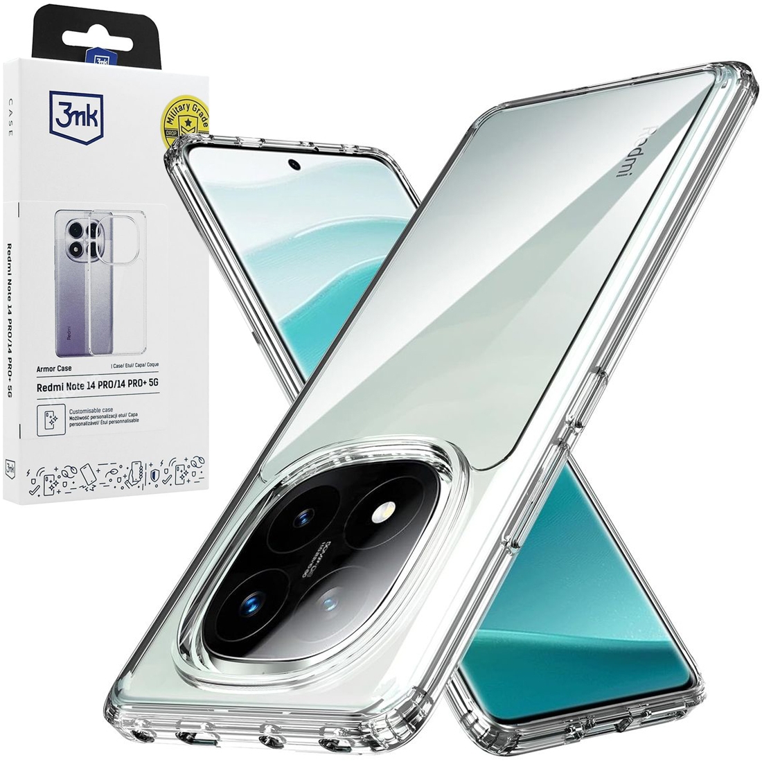 Pancerne Etui 3mk Armor Case | Clear do Xiaomi Redmi Note 14 Pro 5G
