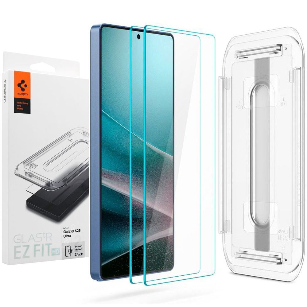 2x Szkło Hartowane SPIGEN Glas.tR EZ FIT + Aplikator do Samsung Galaxy S25 Ultra