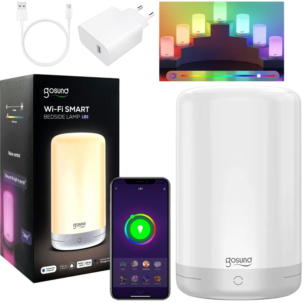 Gosund LB3 | Inteligentna Lampka Nocna RGB | Wi-Fi z Aplikacją