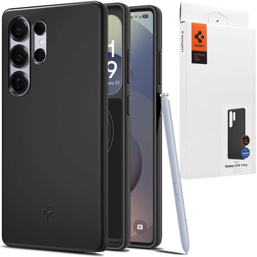 Etui SPIGEN Thin Fit MagSafe | Black do Samsung Galaxy S25 Ultra