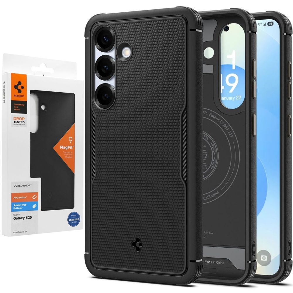 Etui SPIGEN Core Armor MagSafe | Black do Samsung Galaxy S25 |