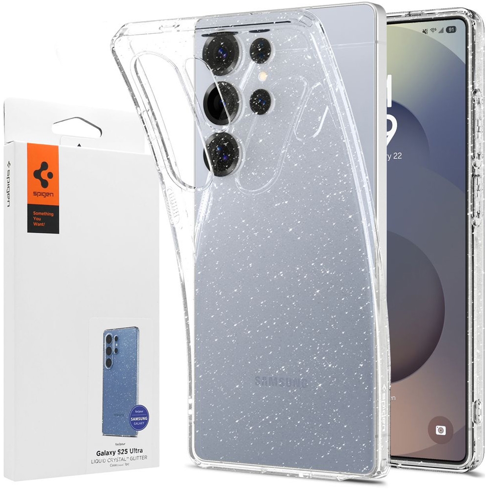 Etui SPIGEN Liquid Crystal Glitter | Crystal Quartz do Samsung Galaxy S25 Ultra