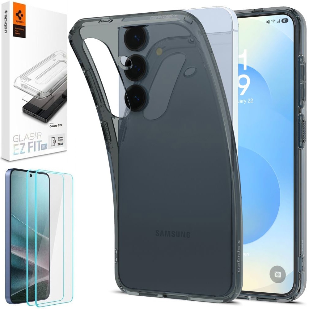 Etui SPIGEN Liquid Crystal | Space Crystal + 2x SZKŁO Spigen do Samsung Galaxy S25 |