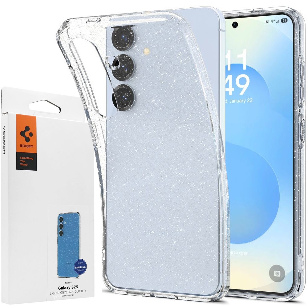 Etui SPIGEN Liquid Crystal Glitter | Crystal Quartz do Samsung Galaxy S25 |