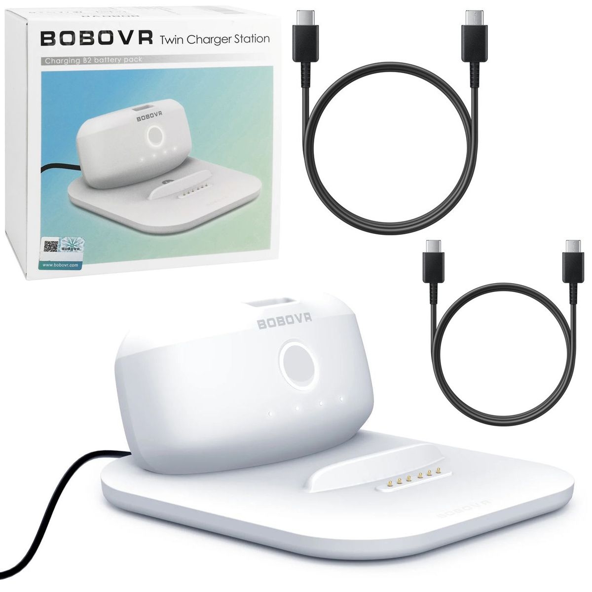 BoboVR BD2-1 Twin Charger Station | Stacja Ładująca + Bateria 5200mAh do Oculus Meta Quest 2/3/3s