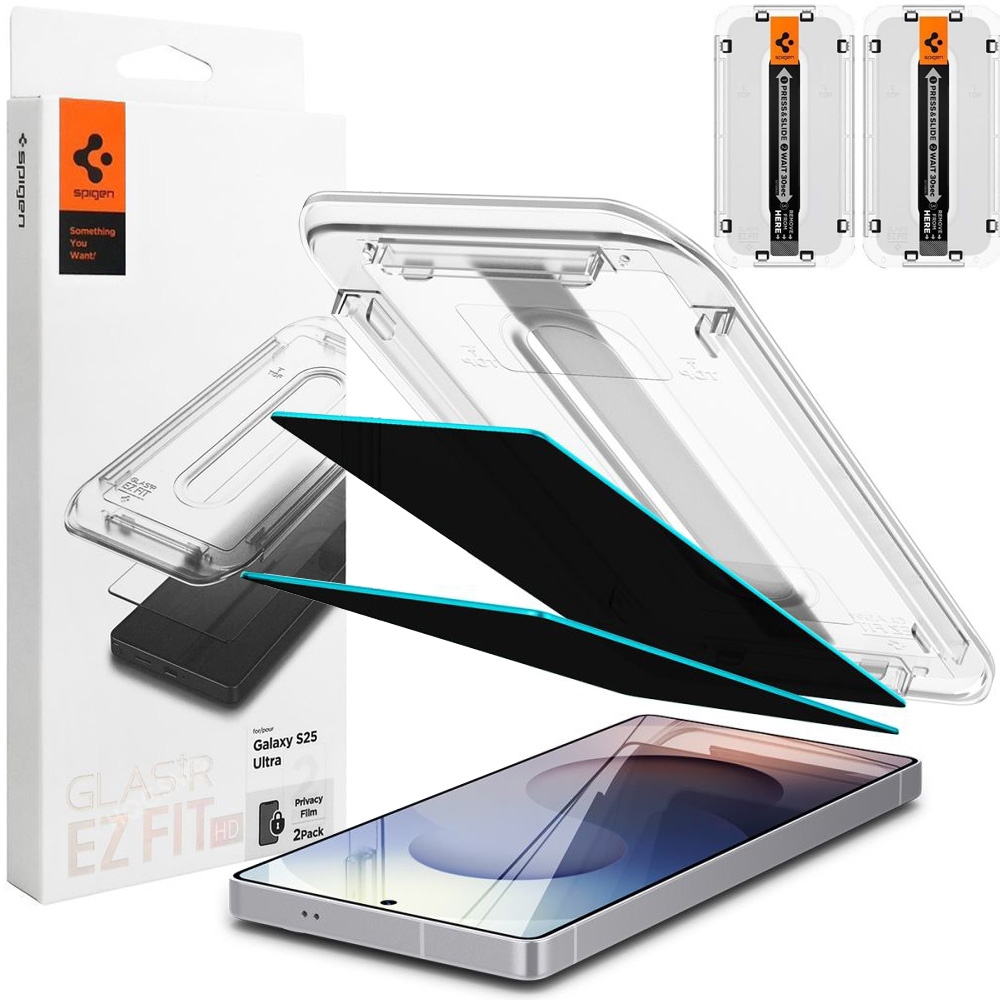2x Szkło Prywatyzujące SPIGEN EZ Fit PRIVACY do Samsung Galaxy S25 Ultra