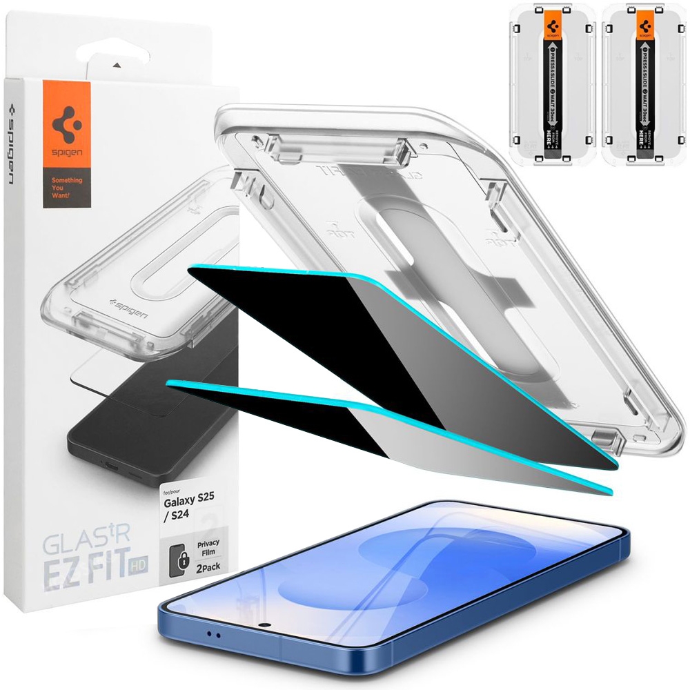 2x Szkło Prywatyzujące SPIGEN EZ Fit PRIVACY do Samsung Galaxy S25 |