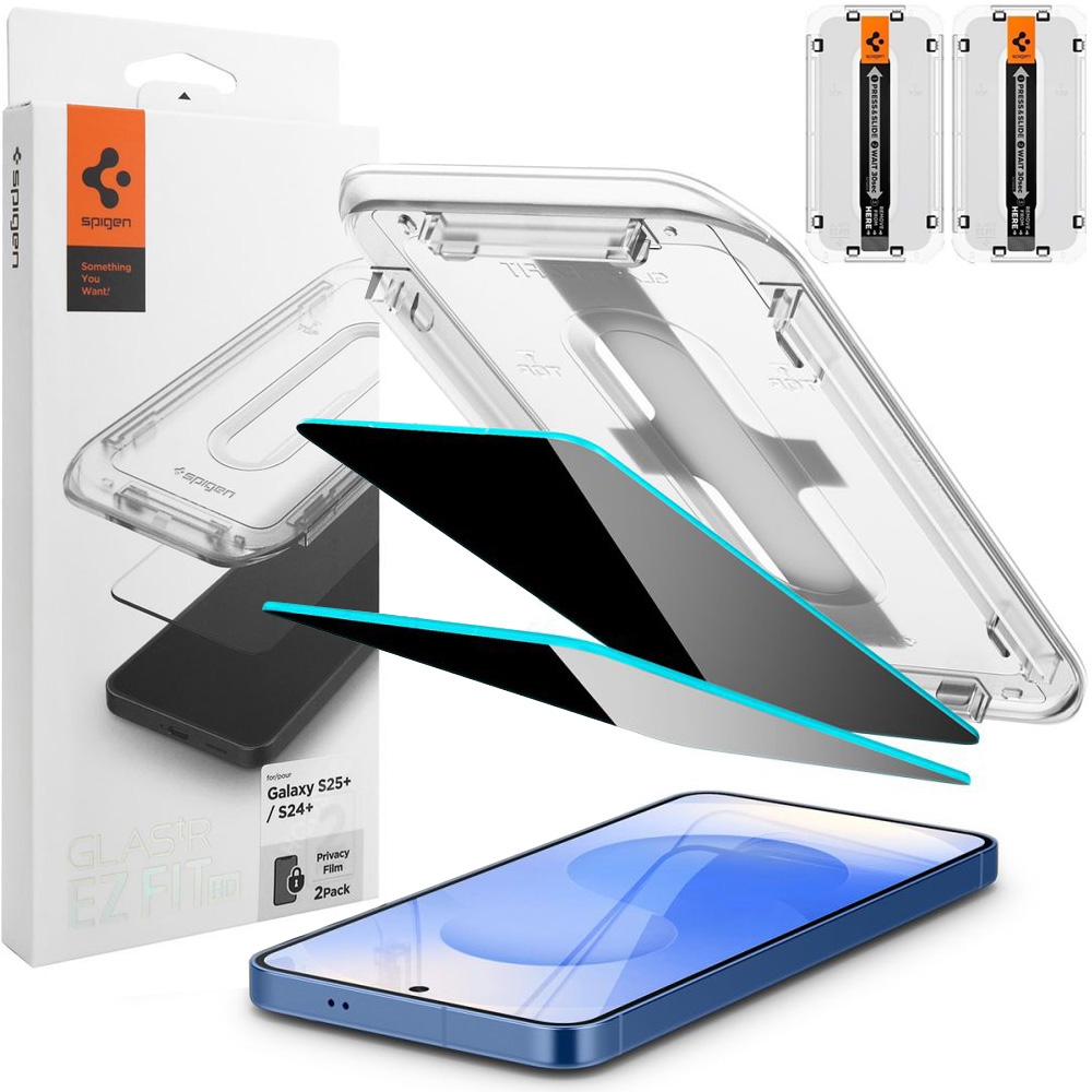 2x Szkło Prywatyzujące SPIGEN EZ Fit PRIVACY do Samsung Galaxy S25+ Plus