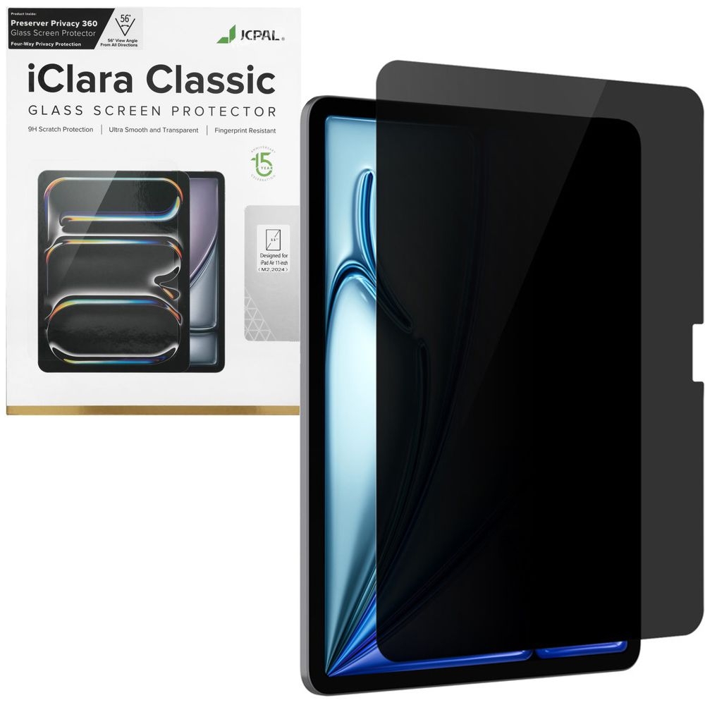 JCPAL Preserver Privacy Glass | Szkło Hartowane Prywatyzujące do Apple iPad Air 11 M3 2025 / M2 2024