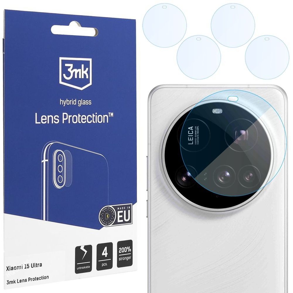 4x 3mk Lens Protection | Szkło Hybrydowe na Obiektyw Aparat do Xiaomi 15 Ultra