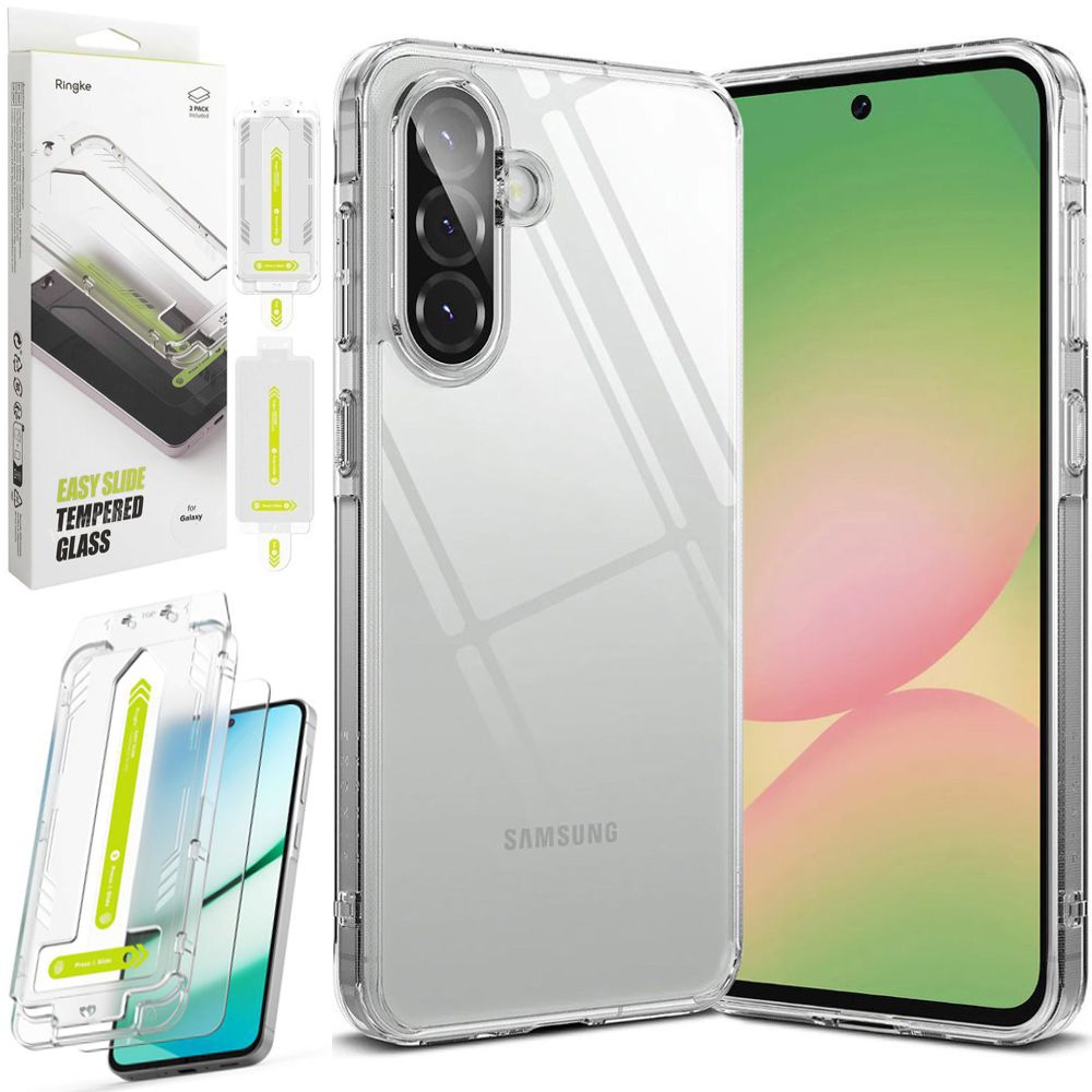 Etui RINGKE Fusion | Bezbarwne | Clear + 2x SZKŁO Ringke do Samsung Galaxy A56 5G