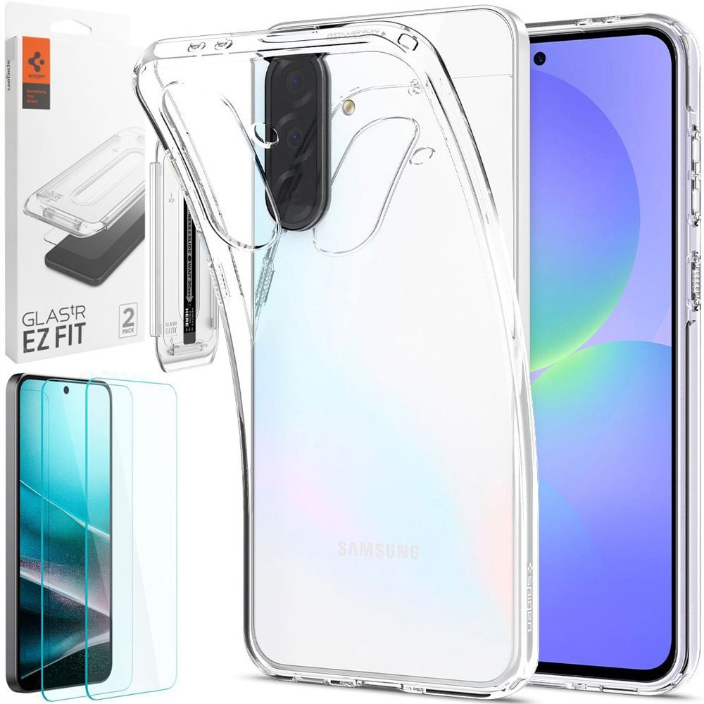 Etui SPIGEN Liquid Crystal | Crystal Clear + 2x SZKŁO Spigen do Samsung Galaxy A36 5G