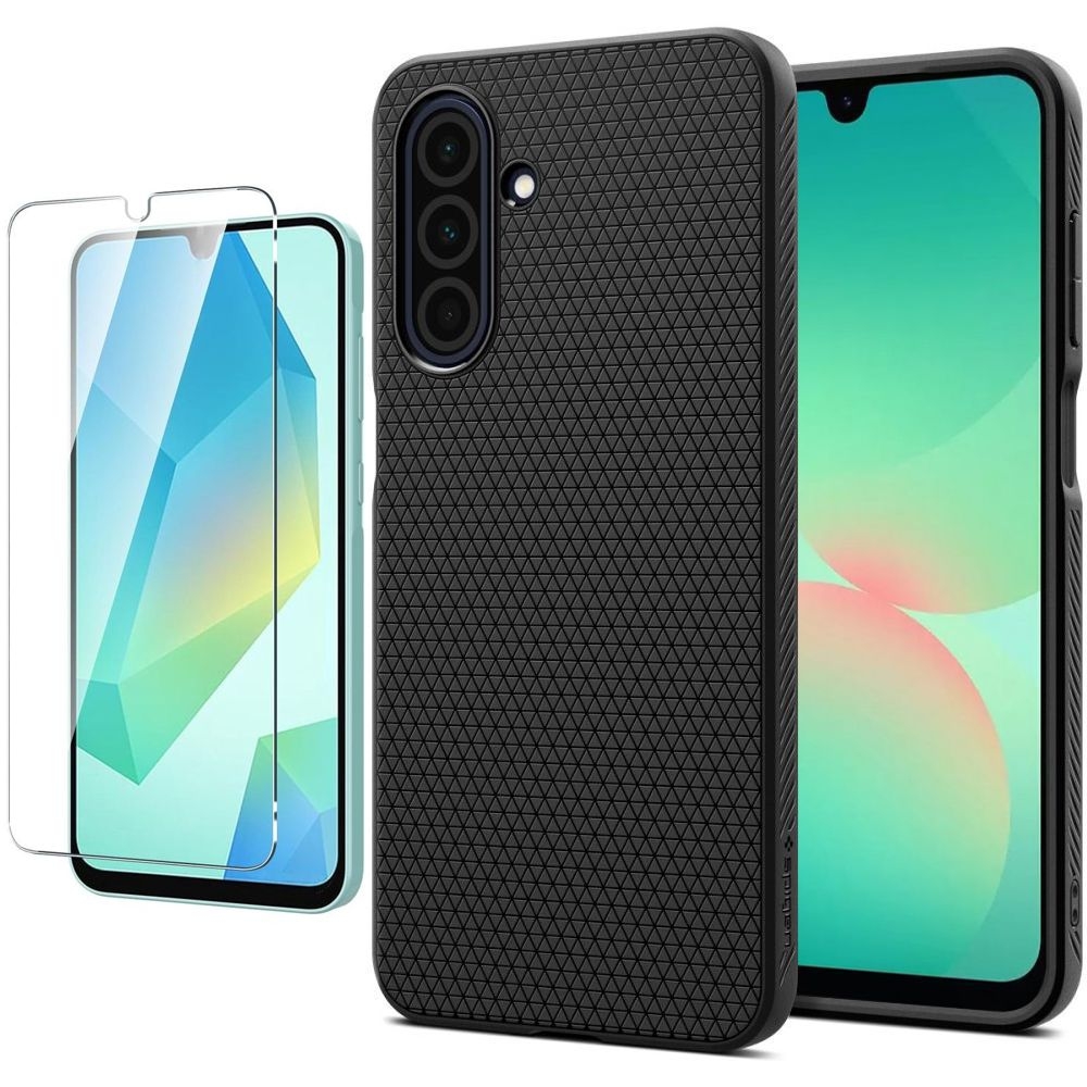 Etui SPIGEN Liquid Air | Black + SZKŁO do Samsung Galaxy A26 5G