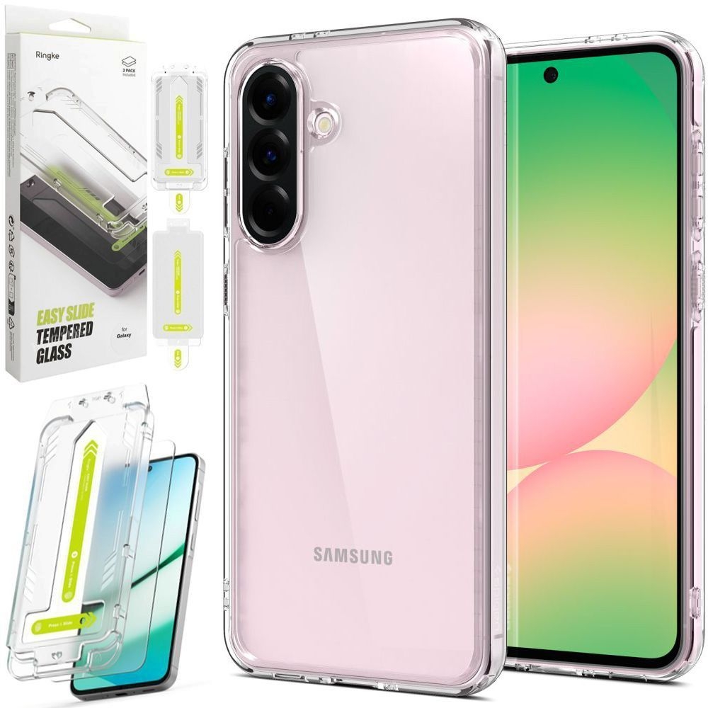 Etui SPIGEN Ultra Hybrid | Crystal Clear + 2x SZKŁO Ringke do Samsung Galaxy A56 5G