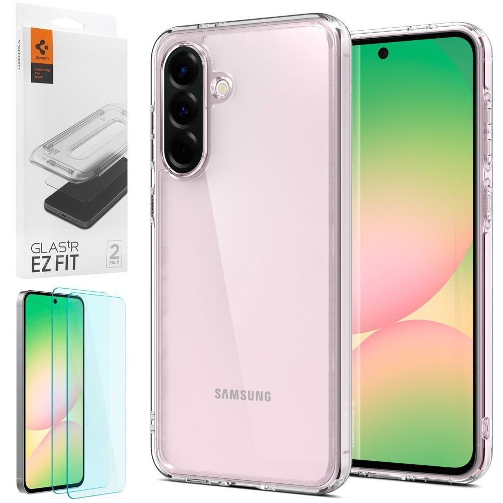 Etui SPIGEN Ultra Hybrid | Crystal Clear + 2x SZKŁO Spigen do Samsung Galaxy A56 5G