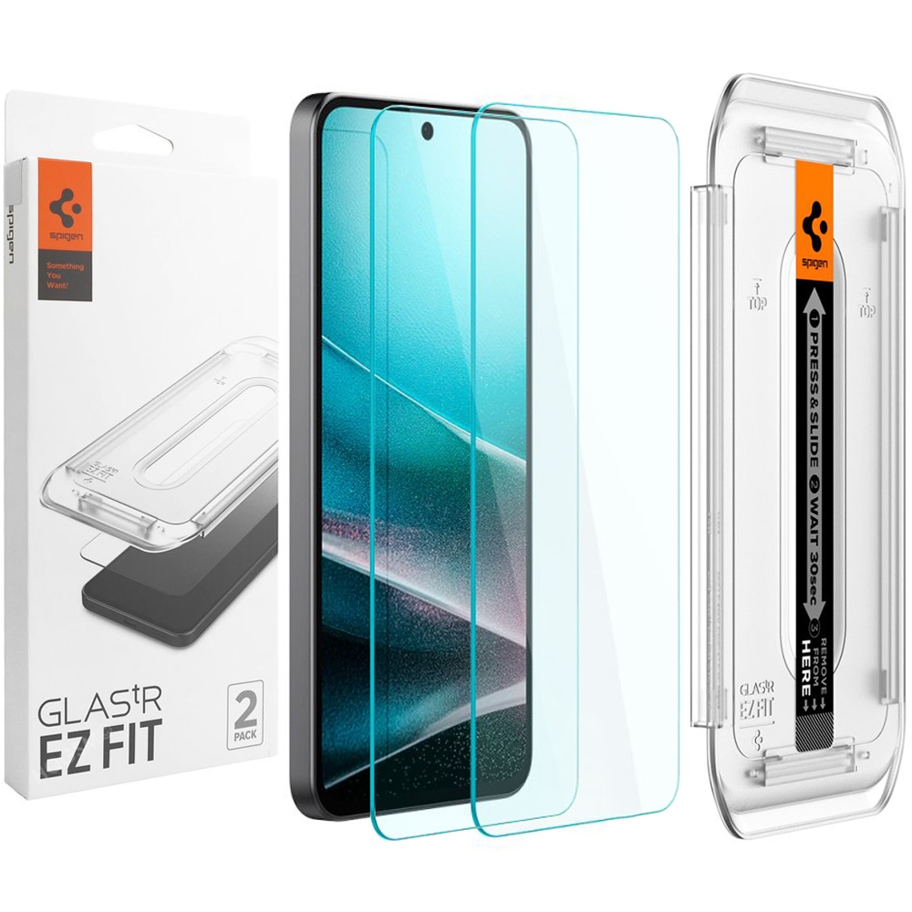 2x Szkło Hartowane SPIGEN GLAS.tR EZ FIT + Ramka Instalacyjna do Samsung Galaxy A36 5G