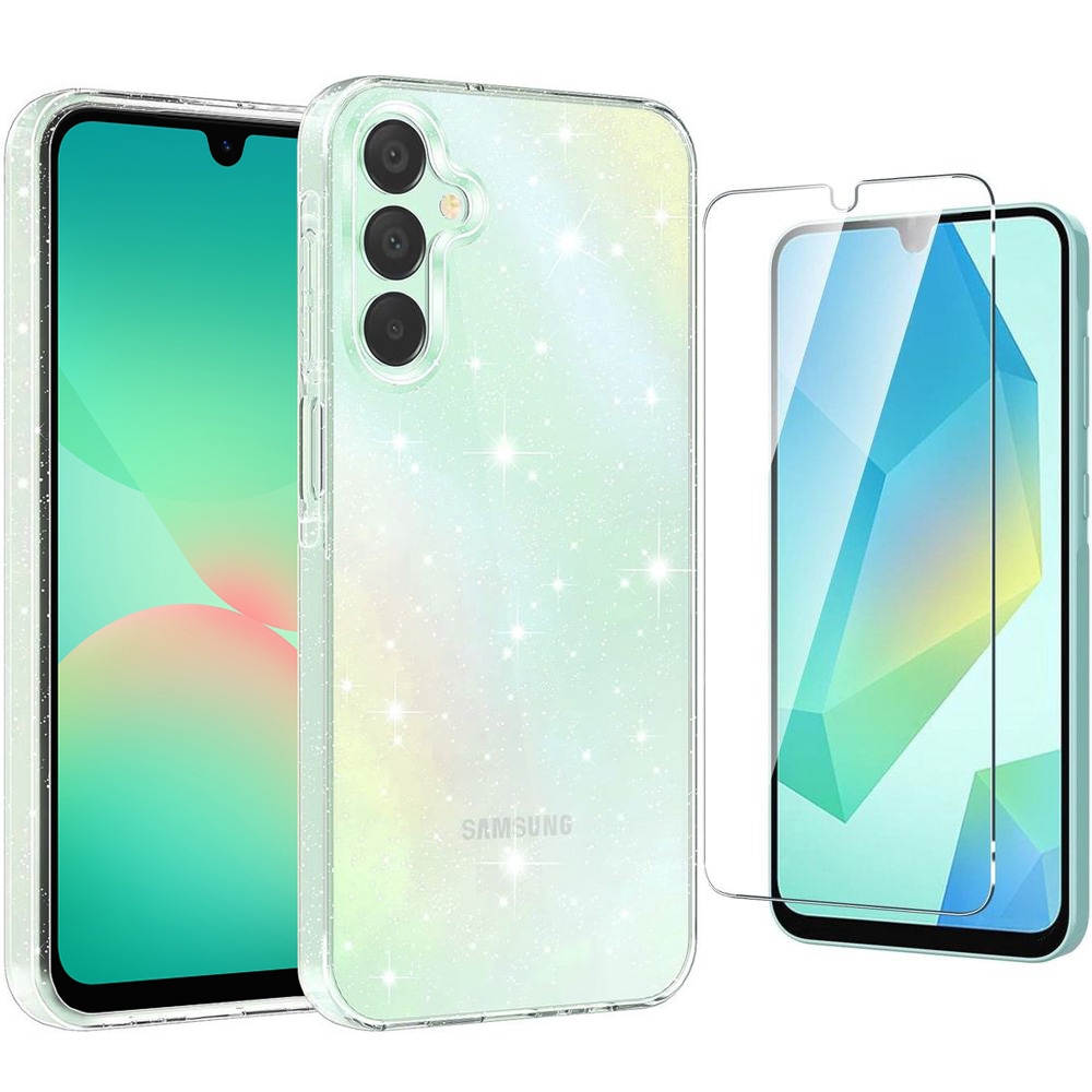 Mocne Etui Air Case PRO 2mm | Glitter Clear + SZKŁO do Samsung Galaxy A26 5G