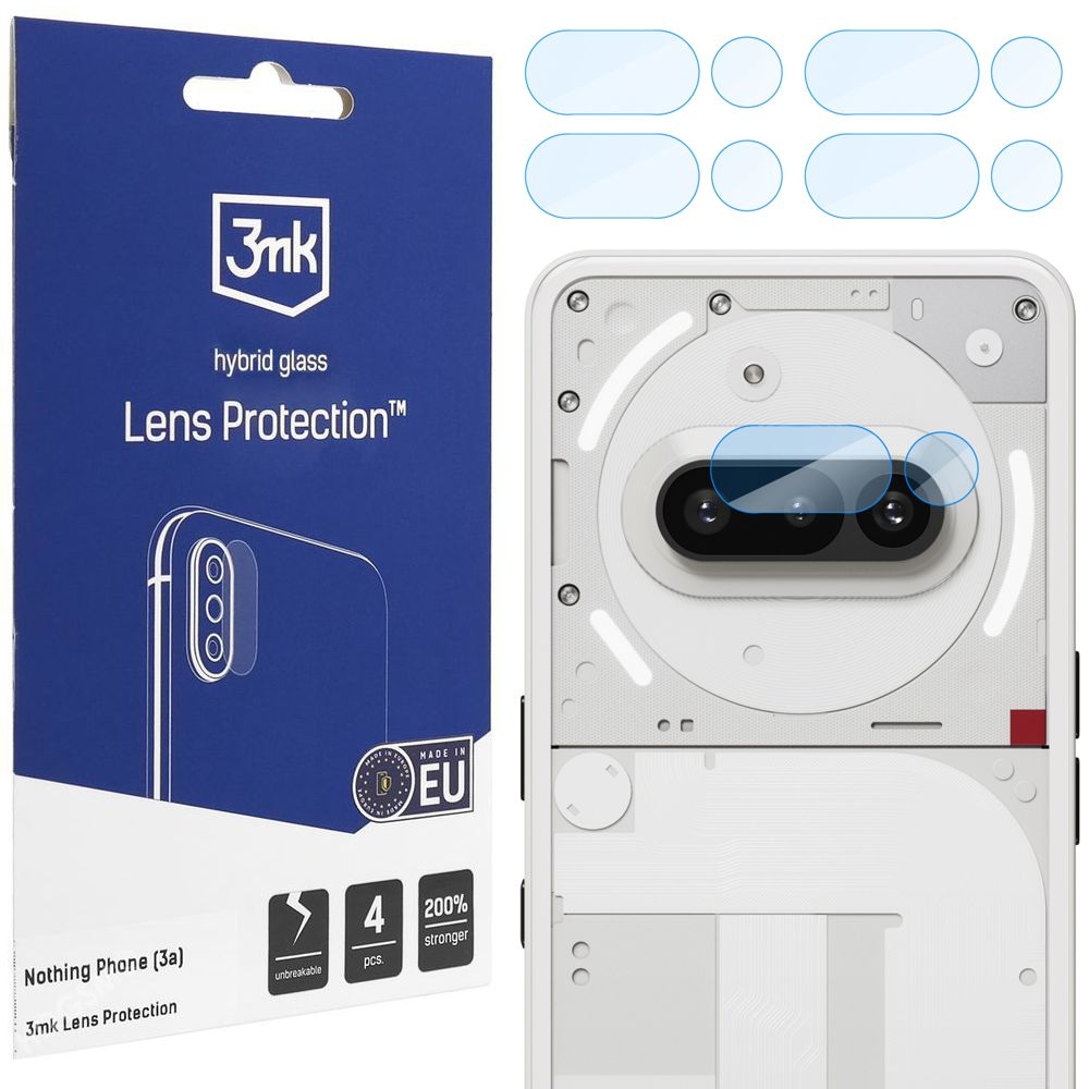 4x 3mk Lens Protection | Szkło Hybrydowe na Obiektyw Aparat do Nothing Phone (3a)