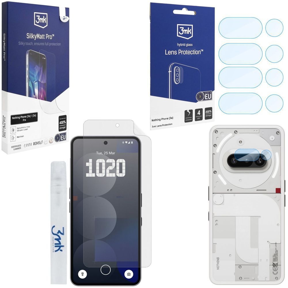FOLIA Matowa 3mk SilkyMatt Pro + 4x APARAT Lens Protection do Nothing Phone (3a)