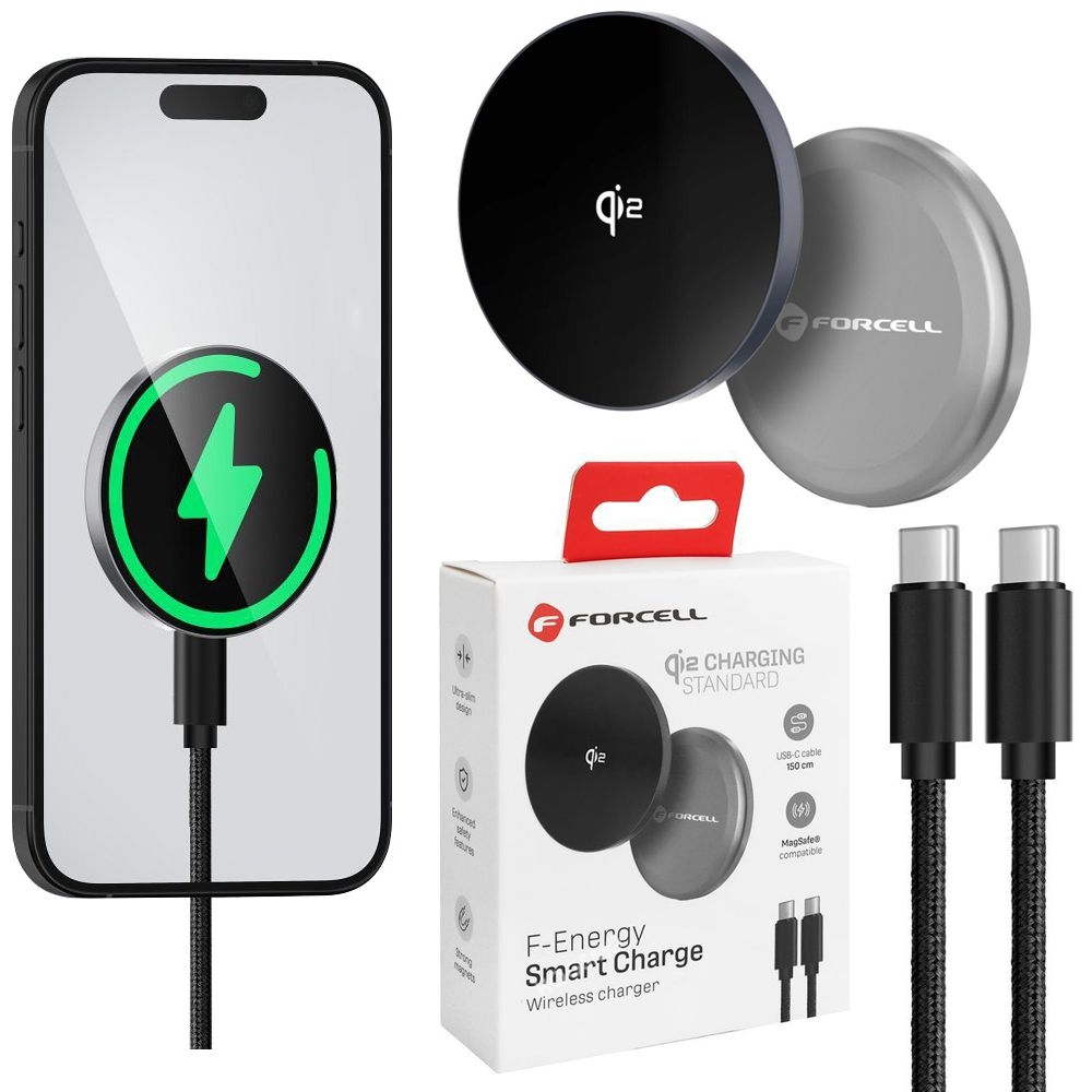 Forcell Smart Charge | Ładowarka Indukcyjna z MagSafe Qi2 | 15W