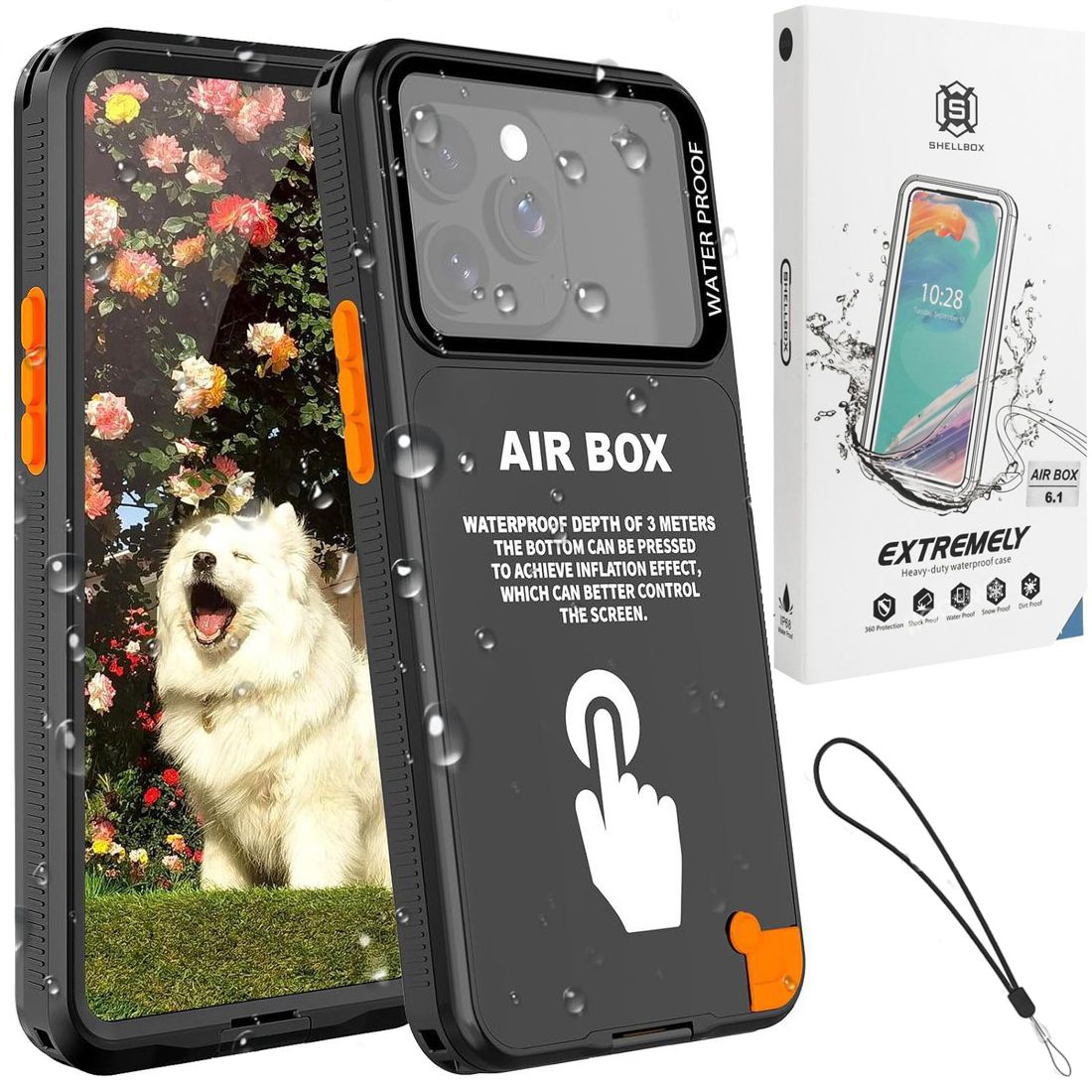 AirBox | Wodoszczelne Etui Uniwersalne do Nurkowania Pływania | IP68 | z Przyciskami do 6.1&#8243;