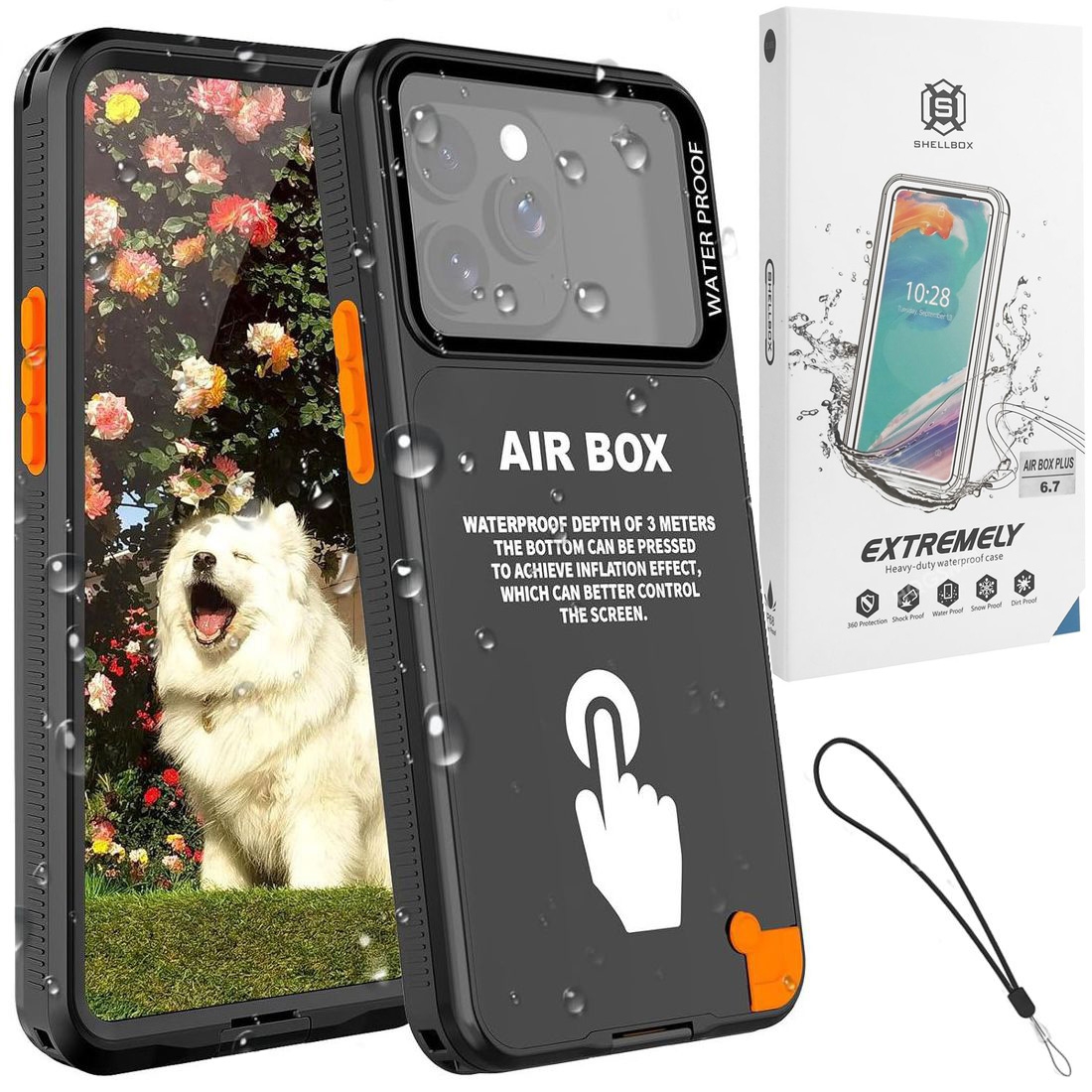 AirBox | Wodoszczelne Etui Uniwersalne do Nurkowania Pływania | IP68 | z Przyciskami do 6.7&#8243;