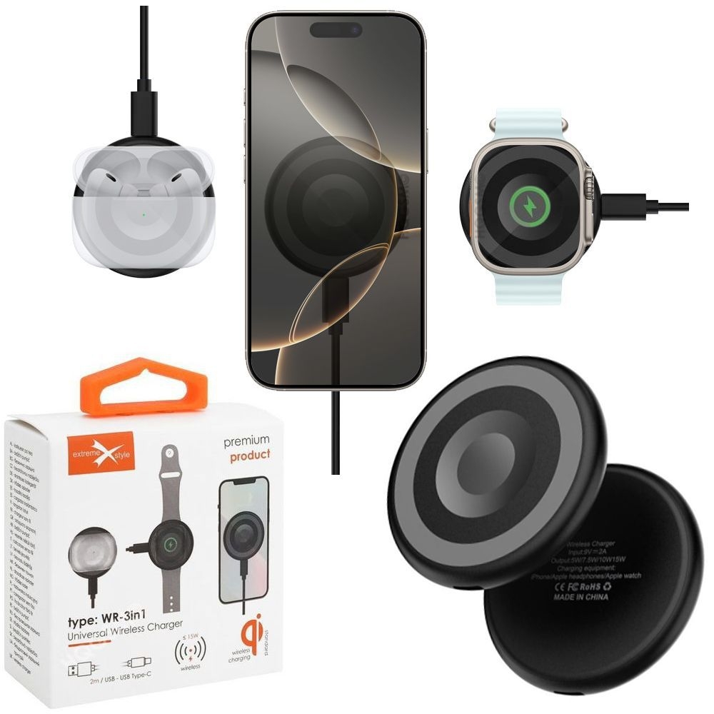 ES | MagLink | Ładowarka Indukcyjna 3w1 z MagSafe | 15W do Apple iPhone / Watch / AirPods