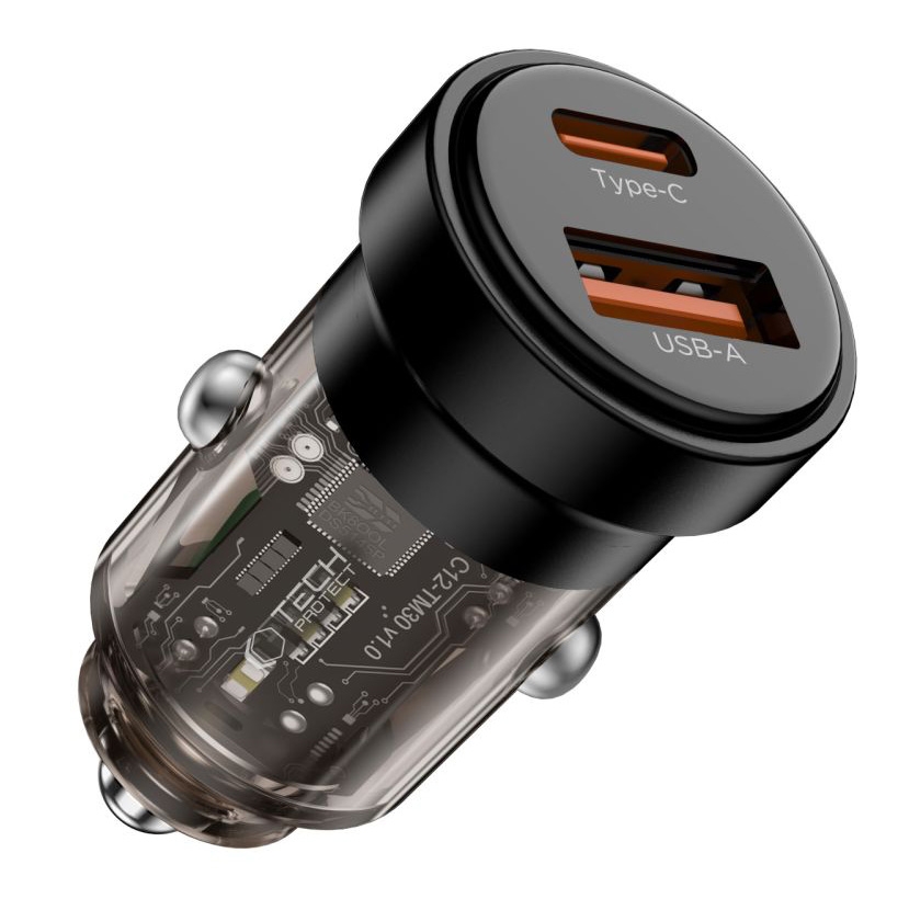 TP | Mini Mocna Ładowarka Samochodowa USB-C USB-A 45W PD QC3.0