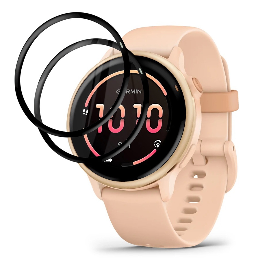 2x Szkło Hybrydowe | FULL COVER | Black do Garmin Vivoactive 6