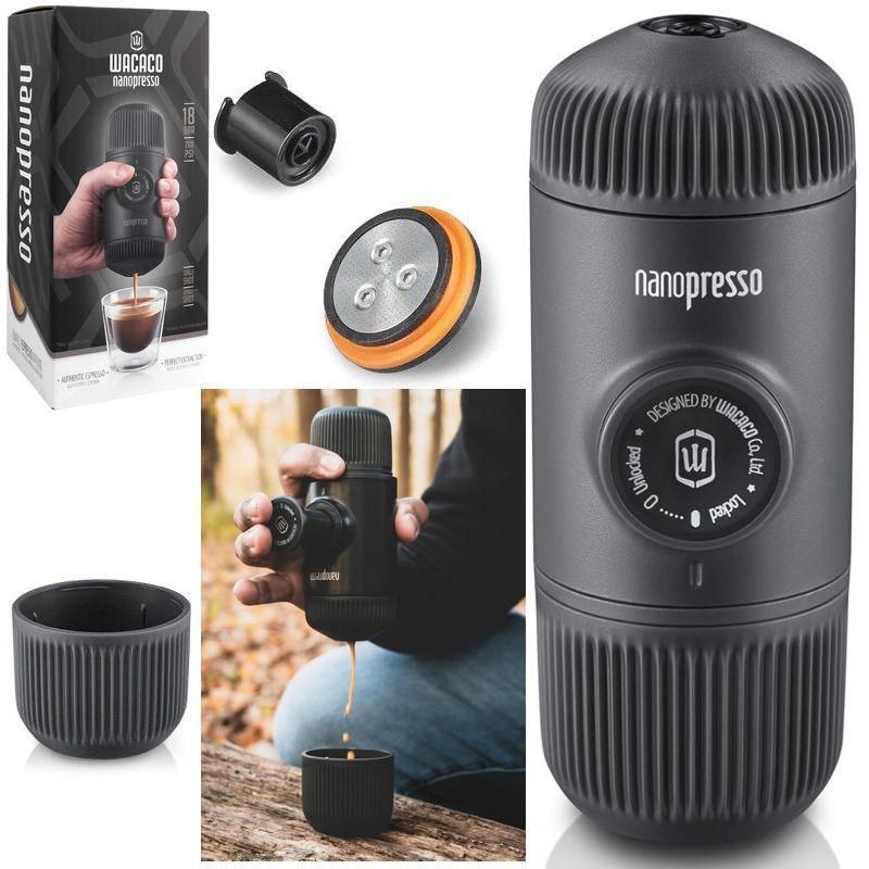 Wacaco Nanopresso Dark Souls | Podróżny Ekspres do Kawy | Czarny