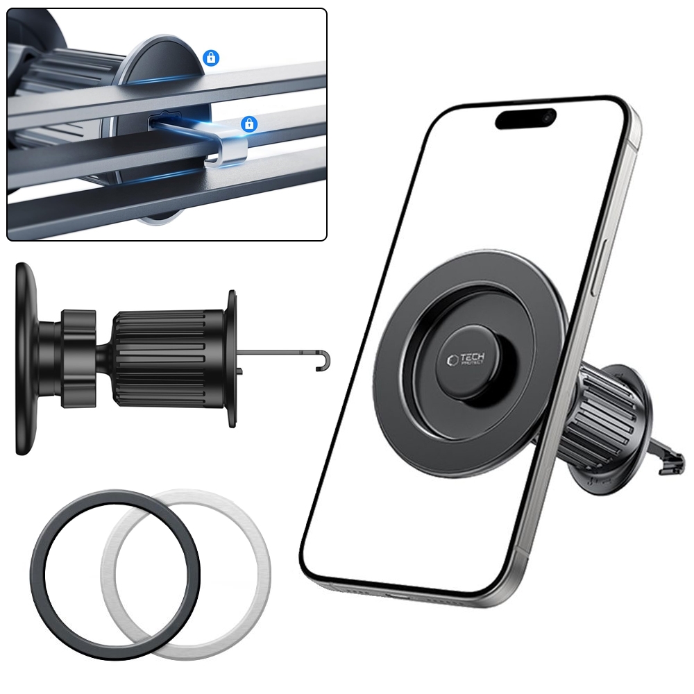 Tech-protect | Mały Zaciągany Uchwyt z MagSafe do Kratki Nawiewu