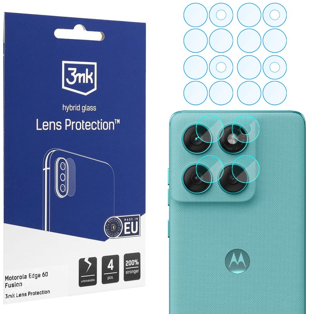 4x 3mk Lens Protection | Szkło Hybrydowe na Obiektyw Aparat do Motorola Edge 60 Fusion