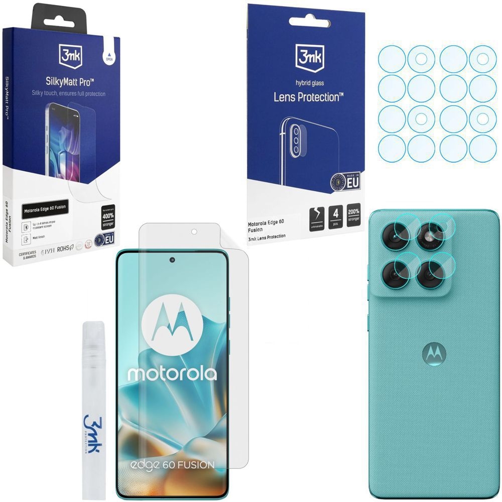 FOLIA Matowa 3mk SilkyMatt Pro + 4x APARAT Lens Protection do Motorola Edge 60 Fusion