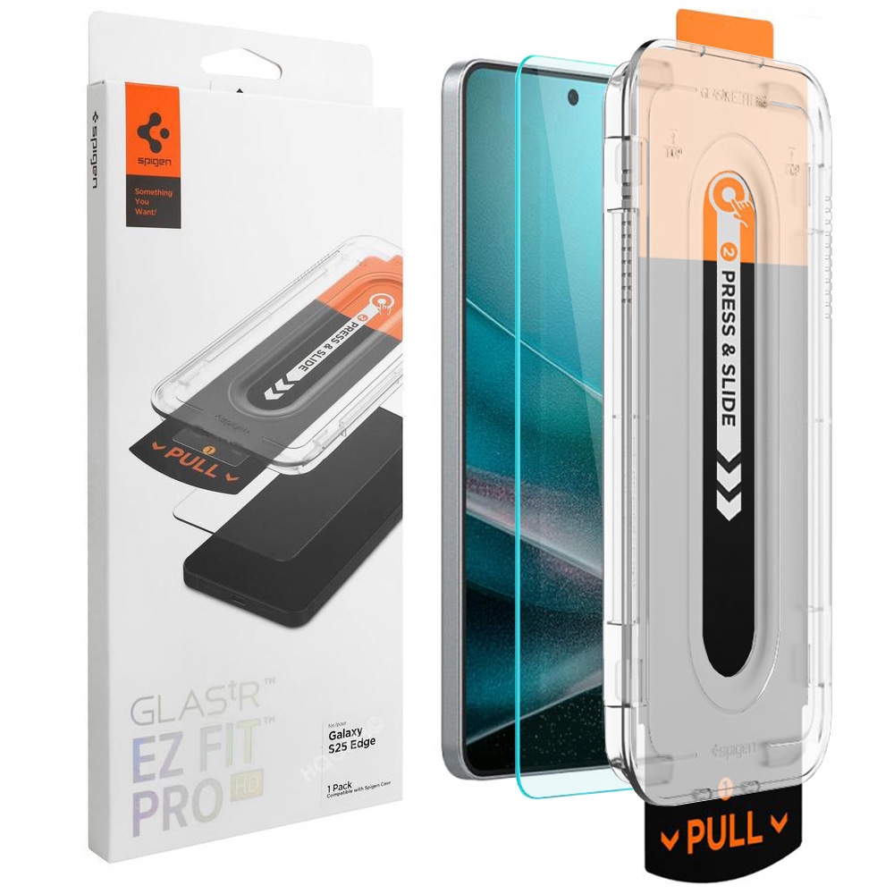 Szkło Hartowane SPIGEN Glas.tR EZ FIT PRO + Aplikator do Samsung Galaxy S25 Edge