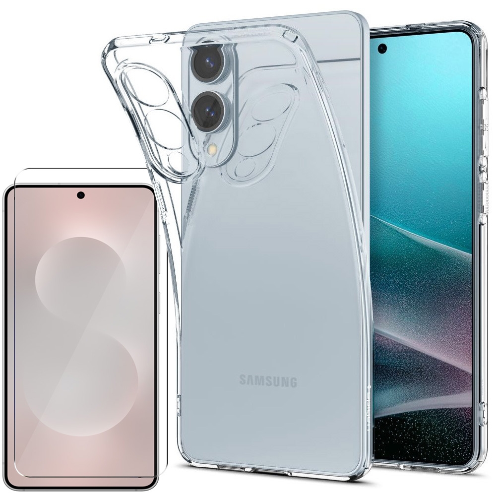 Etui SPIGEN Liquid Crystal | Crystal Clear + SZKŁO do Samsung Galaxy S25 Edge