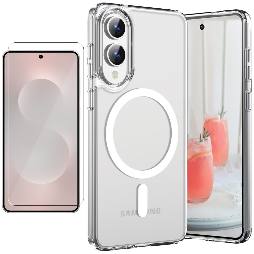 Etui Hybrydowe Clear Case z MagSafe | Crystal + SZKŁO do Samsung Galaxy S25 Edge