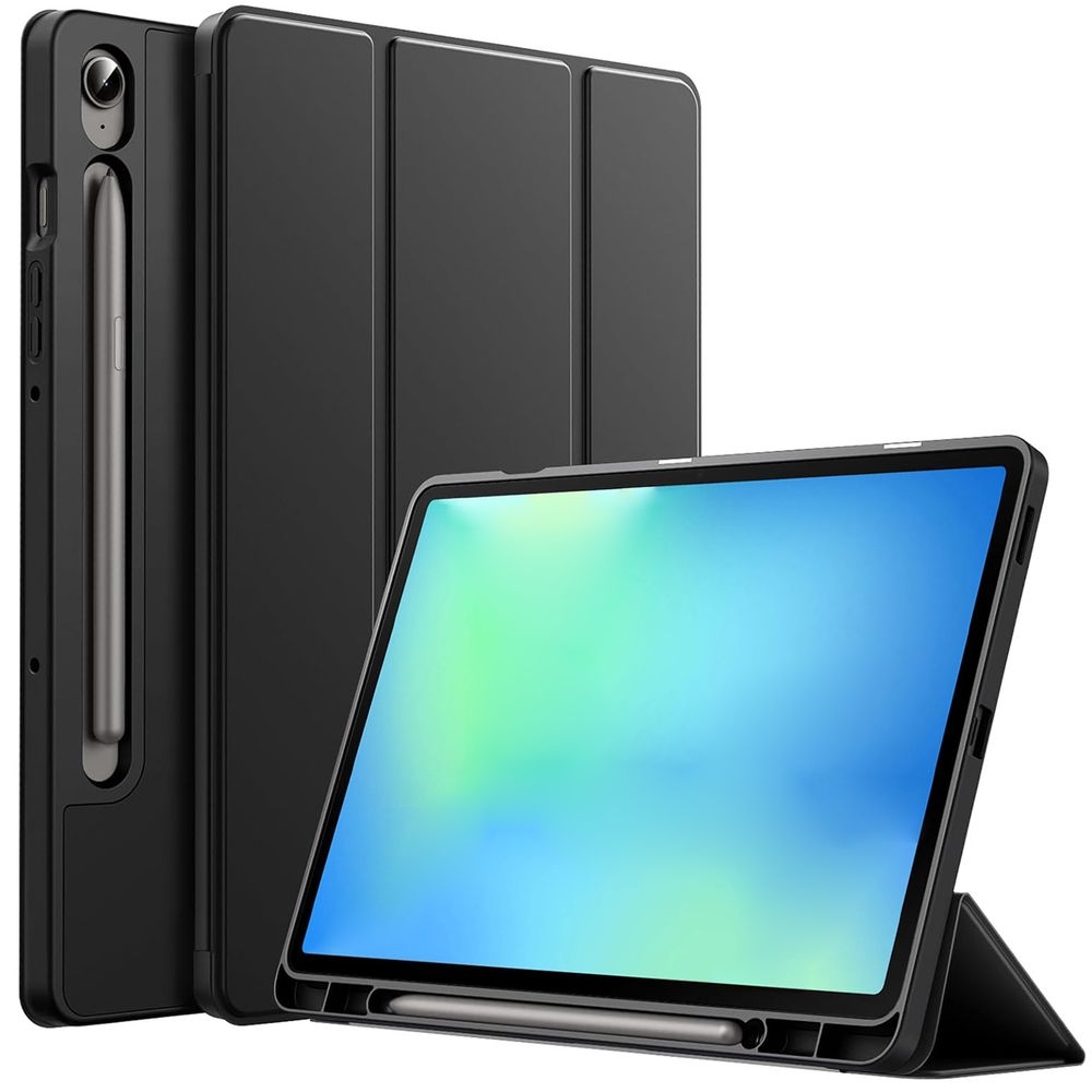 Zamykane Etui Smart Case na Pen | Czarne do Samsung Galaxy Tab S10 FE+ Plus 13.1