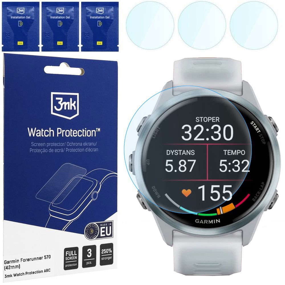 3x Folia Hydrożelowa 3mk Watch Protection do Garmin Forerunner 570 42mm