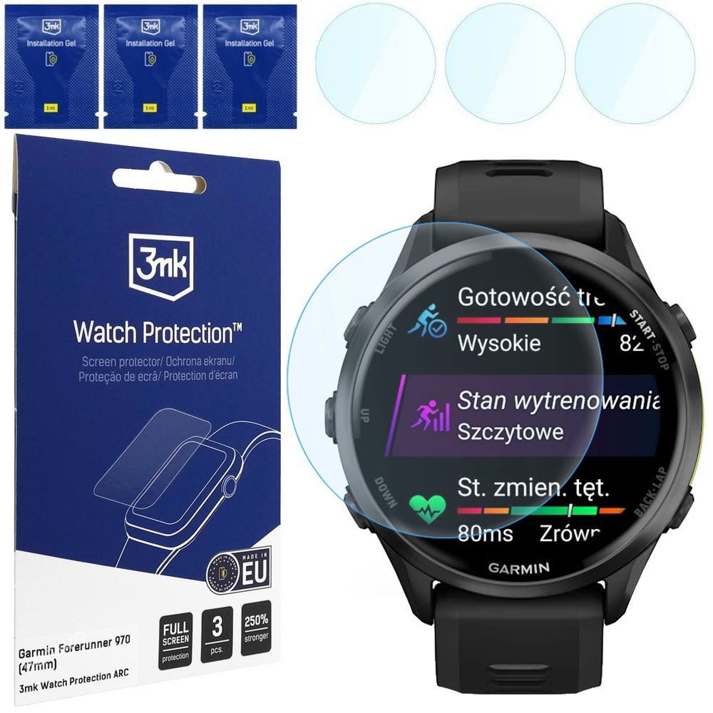 3x Folia Hydrożelowa 3mk Watch Protection do Garmin Forerunner 970 47mm