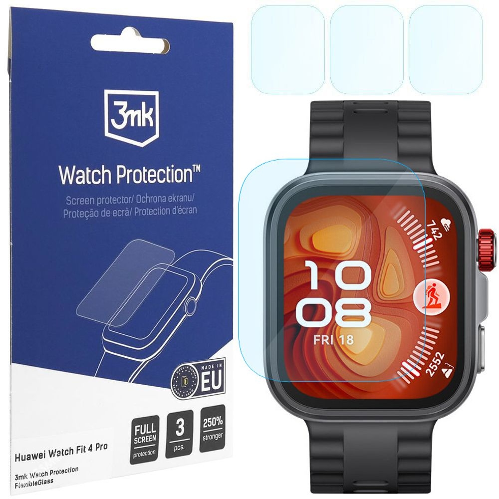 3x Szkło Hybrydowe 3mk Watch Protection do Huawei Watch Fit 4 Pro