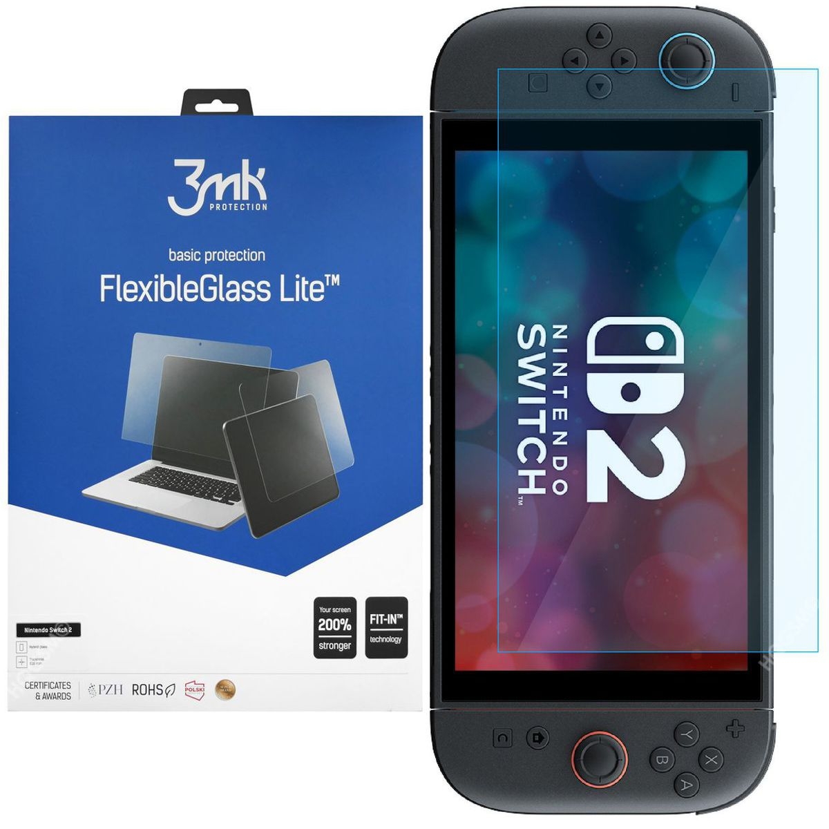 3mk Flexible Glass Lite | Nietłukące Szkło Hybrydowe do Nintendo Switch 2