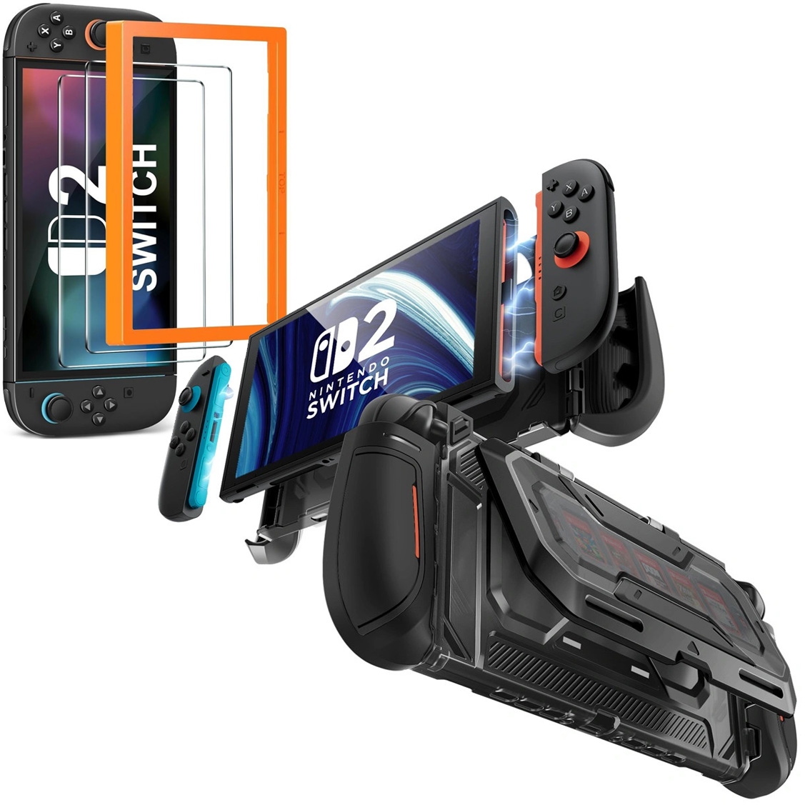 Etui SUPCASE Titan | Smoke Black + 2x SZKŁO do Nintendo Switch 2