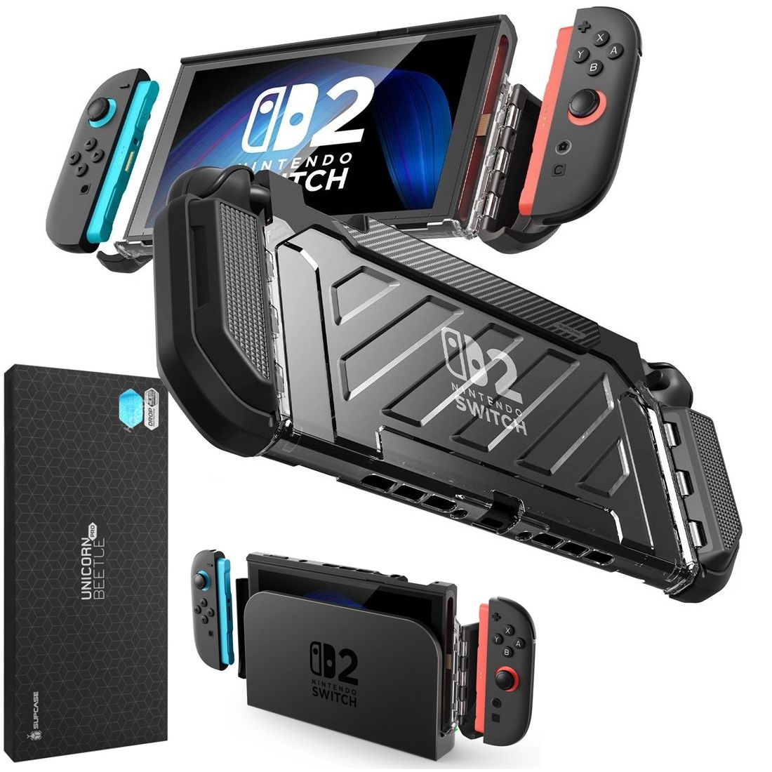 Pancerne Etui SUPCASE Unicorn Beetle Pro | Black do Nintendo Switch 2