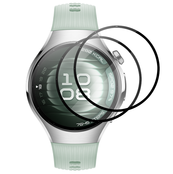2x Szkło Hybrydowe | FULL COVER | Black do Huawei Watch 5 42mm