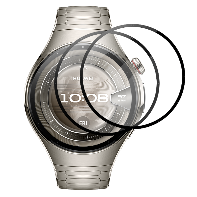 2x Szkło Hybrydowe | FULL COVER | Black do Huawei Watch 5 46mm