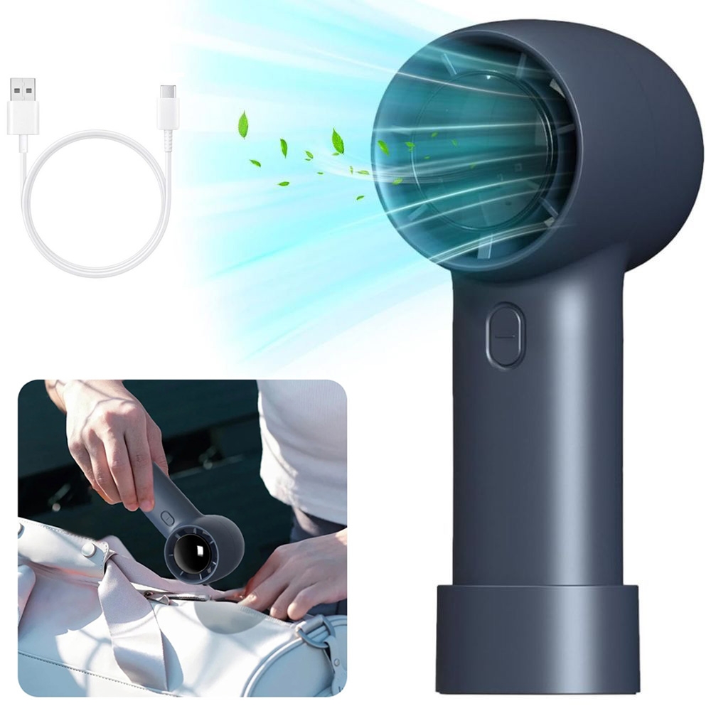 Mini Przenośny Wiatrak Wentylator z Podstawką | USB-C 3000mAh 12000obr/min