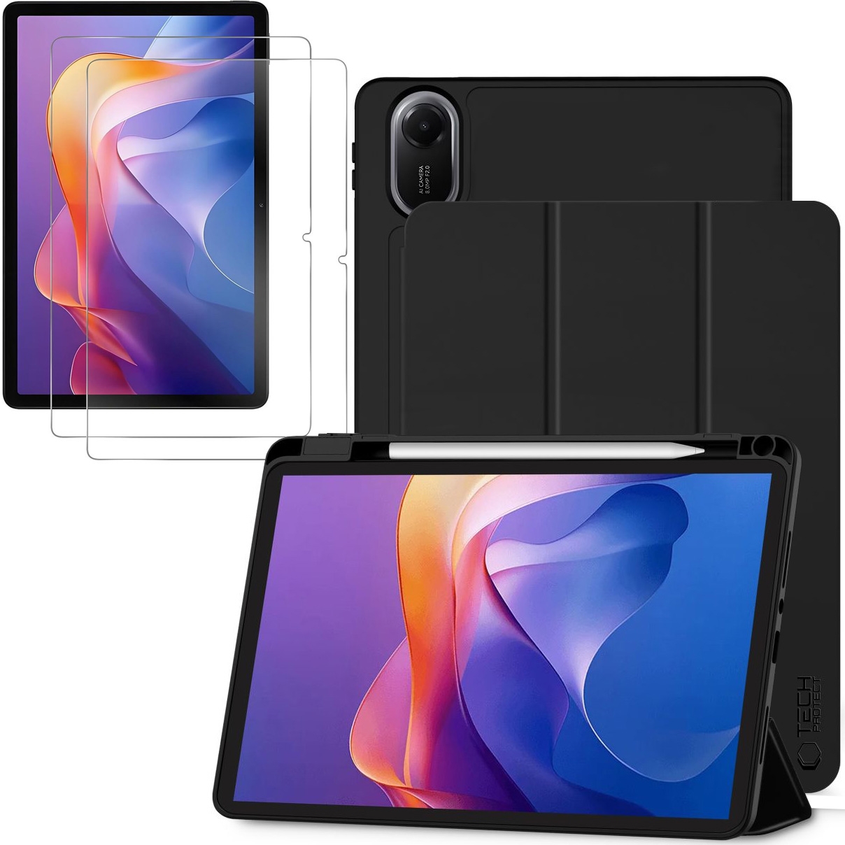 Zamykane Etui Smart Case SC PEN | Black + 2x SZKŁO do Xiaomi Redmi Pad 2 11&#8243;