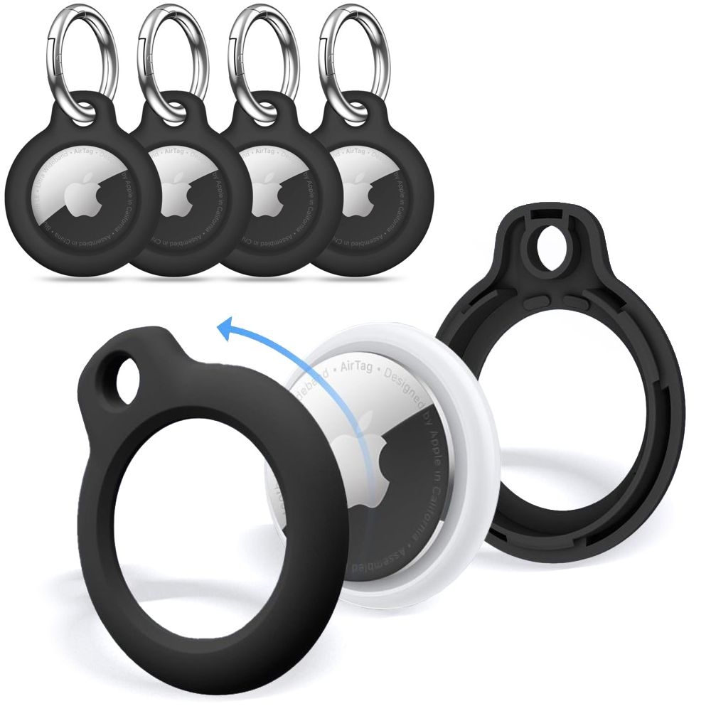 4x Etui Brelok Zawieszka | Czarne do Apple AirTag