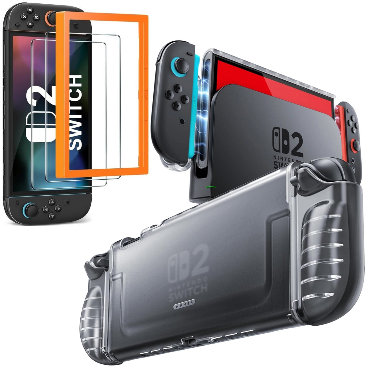 Etui SUPCASE Crystal Case | Frost Clear + 2x SZKŁO do Nintendo Switch 2